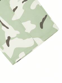 Manfinity EMRG Manfinity EMRG, American Camouflage Silhouette Curved Blade Cargo Pants, Cargo Pants, Baggy Pants ,Streetwear,Baggy,Streetwear Loose Casual Wide Leg Trousers, Hip Hop Street Style, Fall