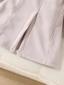 Oversized gewebte Windjacke für Tween Mädchen, Doppelreiher, klassisches einzigartiges Design, locker & bequem, geeignet für Herbst/Winter Alltag, Pendeln, Outdoor, Party, Fotoshooting, Einkaufen, Hochzeit - Grau - Übersicht 4