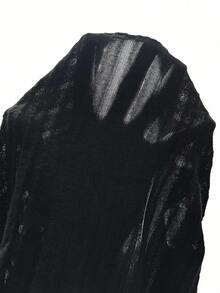 Calvaya 女式罗纹 V 领运动衫、长袖上衣 - 黑色 - 查看 8