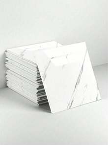 12 块自粘乙烯基地板砖，防水即剥即贴浴室、厨房、卧室、客厅装饰（白色大理石），PVC 浴室、厨房、客厅淋浴瓷砖，翻新贴纸，可剥离墙板，壁纸，家居浴室装饰浴室地毯地毯秋季装饰浴室配件