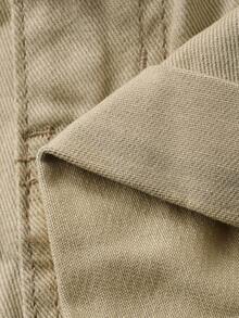 DAZY Women's Khaki Cuffed Pocket Wide Leg Loose Distressed Denim Shorts - Khaki - View 3