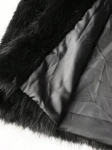 Manfinity CityGents Men's Solid Faux Fur Collar Long Coat, Fall/Winter