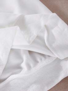 SHEIN Casuvi Kid Girls Autumn Patchwork Collar Long Sleeve Pullover Sweatshirt, Shirt Collar, Equestrian Sports Print Decor, Vintage Casual, Suitable For Daily, Sports, Vacation In Spring And Autumn - White - View 7