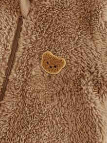 Cozy Pixies Baby Boy Cartoon Rabbit Ear Hooded Thick Jumpsuit Baby Teddy Bear Outfit Warm Jumpsuit For Baby Boy Toddler Winter Fur Clothing Warm Baby Clothes Baby Coat Jumpsuit