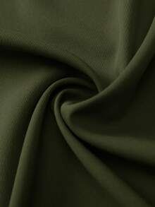 EMERY ROSE Women's Solid Color Lapel NeckLong Sleeve Double-Breasted Casual Commuter Trench Coat, Autumn - Army Green - View 9