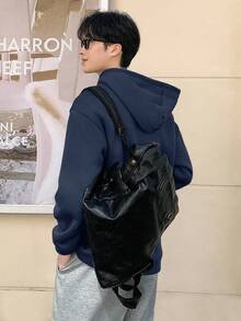 Mirajuku 青少年男孩休闲学院风字母压纹设计卫衣，适合大学、休闲、运动场合穿着