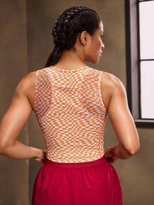Powerista Women's Checkered Print Sports Bra - Multicolor - View 2