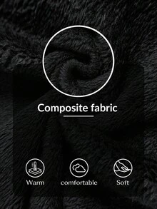 SHEIN Tall 女式宽松做旧牛仔裤，带斜口袋，保暖，适合秋冬穿着 - 黑色 - 查看 11