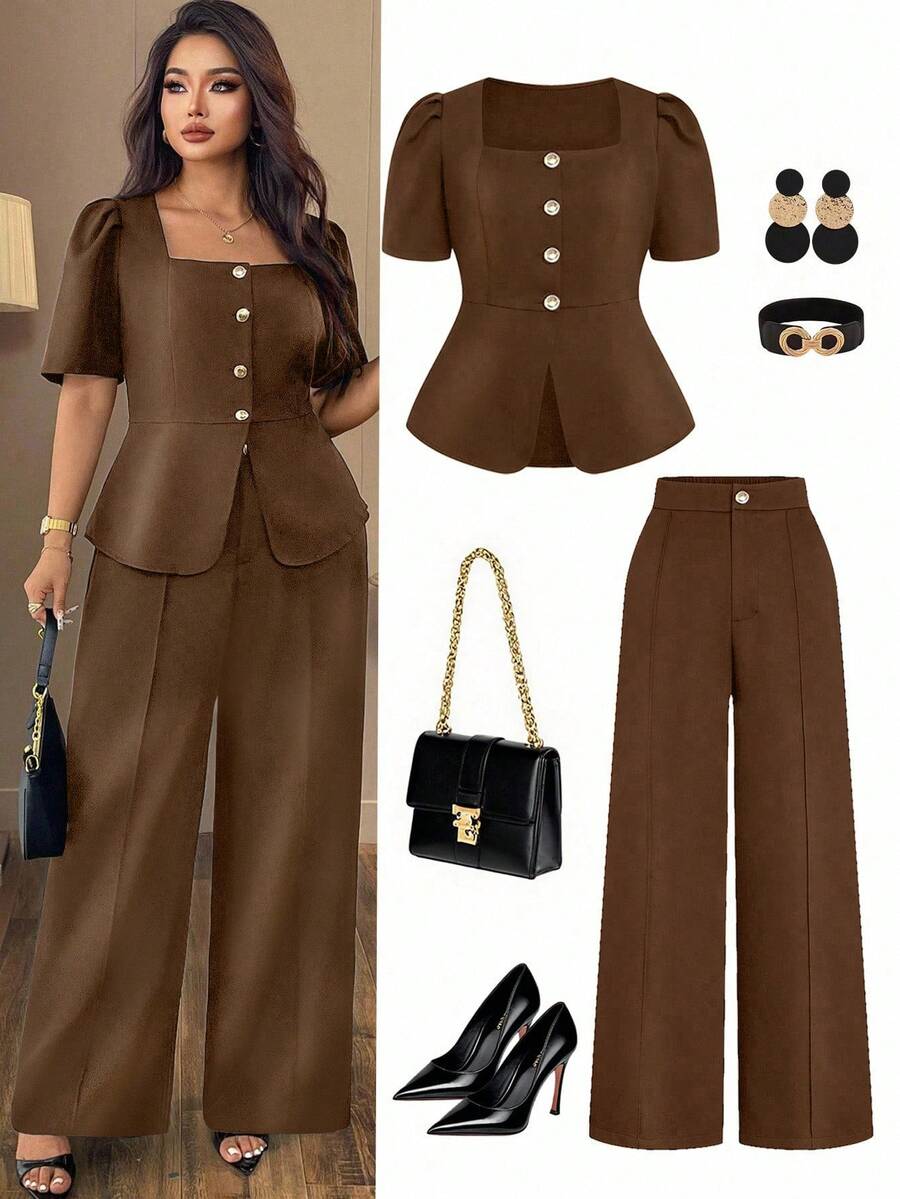 Auvina Plus Size Women Elegant Casual/Work Minimalist Blouse