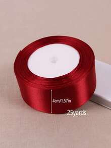 1 Roll/25yards 0.6-5cm Wide Wine Red Ribbons Bow Polyester Ribbon Wedding Decoration Diy Handmade Ribbon Floral Arrangement Baking Packaging,For Christmas Gift