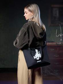 SCOOBY-DOO X SHEIN Women Shoulder Bag - Black - View 4