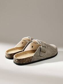Solecia 女士时尚厚底拖鞋，圆头方扣，配套鞋子 - 淺灰色 - 查看 4