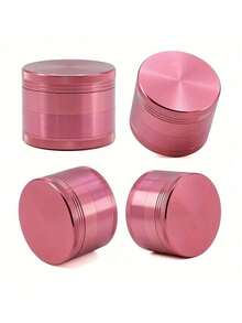 1pc Rose Pink Portable Metal Grinder, 4 Layers, Cute Design, Available In 1.57 Inch Or 1.96 Inch