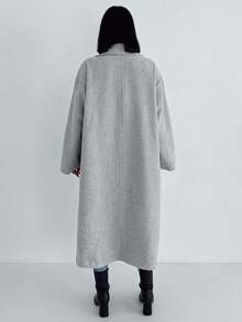 EURMUSE Women's Casual Versatile Wool Blend Jacket, Autumn/Winter - Light Grey - View 2