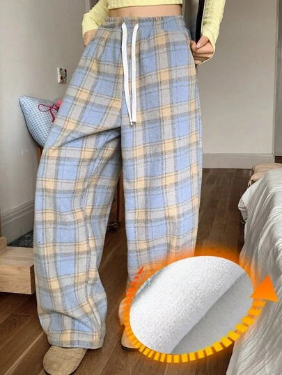 DAZY 女士格子保暖睡裤，冬季