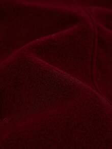 SHEIN LUNE 女士安哥拉羊毛中长外套，不对称设计，饰以撞色金属纽扣，适合秋冬季节、派对、宴会、休闲场合穿着。 - 酒紅色 - 查看 8