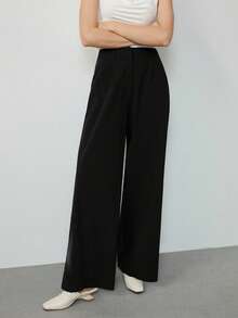 Uhlyne 女式秋季亚麻混纺修身休闲裤 - 黑色 - 查看 7