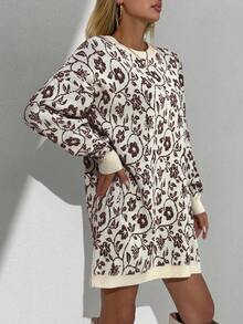 EURMUSE Soft Touch Crew Neck Pullover Sweater - Chocolate Brown - View 6