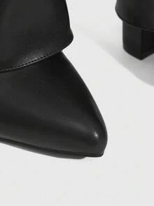 CUCCOO SZL CUCCCOO 女士时尚尖头皮革高跟靴 - 黑色 - 查看 5