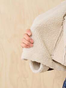 Easelle 春季泰迪绒内衬拉链卡其色机车夹克，秋冬款，Y2K棕色夹克，时尚女装，90年代风格 - 棕色 - 查看 11