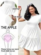 Solflare Black Short Sleeve Loose Fit Plus Size T-Shirt Dress,Spring Summer Clothes,Graduation Dress