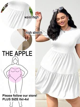 Solflare Black Short Sleeve Loose Fit Plus Size T-Shirt Dress,Spring Summer Clothes,Graduation Dress