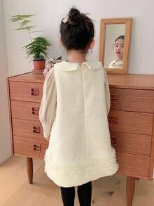 DAZY 小女孩娃娃脸无袖连衣裙 - 杏色 - 查看 6