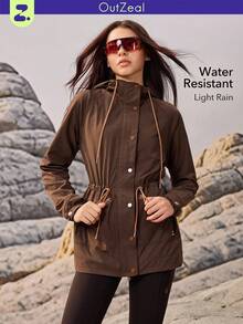 OutZeal 女式无 PFC 防水抽绳腰部拉链口袋户外外套徒步露营秋冬