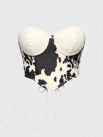 Hippie Top bandeau à blocs de couleurs à la mode pour femmes, grande taille, été