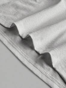 Manfinity Joysei Áo thun nam cổ tay màu xanh navy họa tiết hoa xám chắp vá cỡ chuẩn, họa tiết chữ đại học thường ngày, đa năng mặc hàng ngày - Nhiều màu - Xem 5