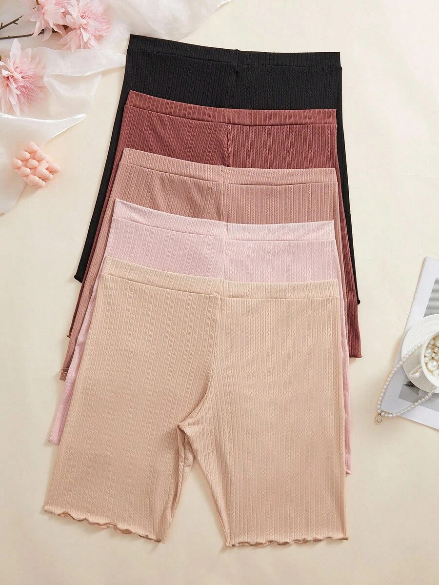 SHEIN 5件/包大码女式松紧腰提花内裤 - 彩色 - 查看 1