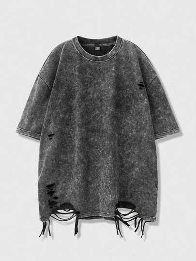 Manfinity EMRG 大码男式复古做旧短袖T恤