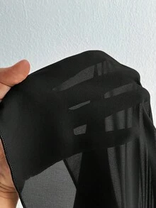 Elenzga Áo hở vai hở lưng gợi cảm cỡ lớn - màu đen - Xem 8