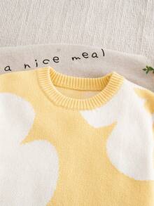 SHEIN Tween Girl Oversized Floral Pattern Sweater, Winter Christmas Halloween Sweater Autumn Fall Jumper - Yellow - View 13
