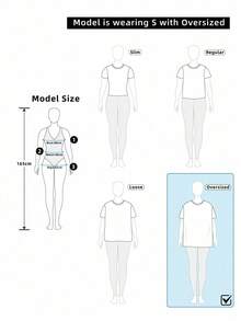 EMERY ROSE 2 piezas Camiseta gráfica minimalista casual marrón con patrón de corazón pintado a mano de 3 colores - Multicolor - Ver 6