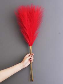10/20/30/40pcs Artificial Grass,High. Fluffy Silk Artificial Pampas Grass Flowers. They Are Bohemian Style Decorations. They Are Suitable For Decorating Home, Living Room, Kitchen, Wedding, Vase, Bedroom, Room, Garden Home Decor Back To School Room Decor School Supplies,Fake Plants - Red - View 2
