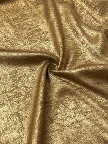 Cravure Christmas Plus Size Women's Elastic Waist Glittery Slit Hem Skirt, Suitable For Party And Evening Wear - Gold - View 6