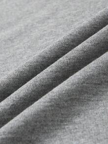 INAWLY Áo thun dài tay cổ tròn in họa tiết hoa sâu màu xám cỡ lớn dành cho nữ - Màu xám đen - Xem 7