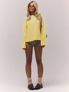 MUSERA Long Sleeve Striped Button Down Oversized T-Shirt Fall Autumn Old Money Cute Country Cottage Core Casual Lounge Top For Women Butterscotch Elegant Holidays Spring Summer - Yellow - View 5