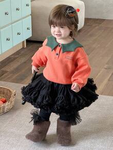 DAZY Toddler Girls' Cartoon Print Halloween Cute Korean Style Casual Long Sleeve Sweatshirt, Autumn/Winter