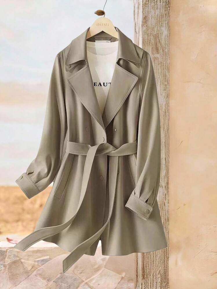 Women's Casual Solid Color Trench Coat, Spring/Autumn Fall Trench Coat Women Winter Trench Coat Women, Casual Women's Winter Trench Coat Winter For Women Thanksgiving For Women