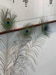 25Pcs/50Pcs Peacock Feather In Bulk, Faux Peacock Feather Decorated For Vase Craft Vase Wedding Home Party Christmas Day Decoration Peacock Feathers