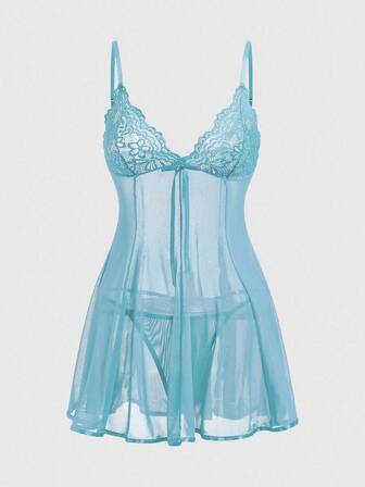 J-Fashion Y2K Avant-Garde Lace Mesh Patchwork Bow Sexy Sheer Dress Set