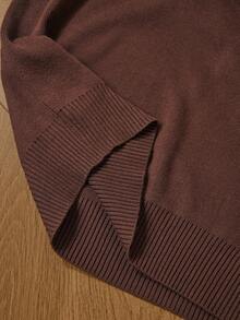 Aveloria Rosie 欧美风休闲淑女活力拉链毛衣和百褶迷你裙两件套 - 摩卡棕 - 查看 6