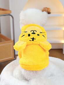 PETSIN 1件套宠物服装秋冬加厚保暖连帽衫猫狗通用服装可爱小老虎变身连帽衫 - 黃色老虎 - 查看 8