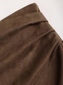 Sweetra Falda ajustado plisada de estilo italiano vintage Maillard, sexy y cautivadora para otoño/invierno