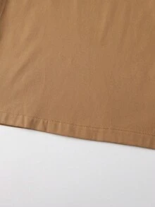 SHEIN LUNE 2025 高腰奢华剪裁西装面料阔腿裤 - 棕色 - 查看 3