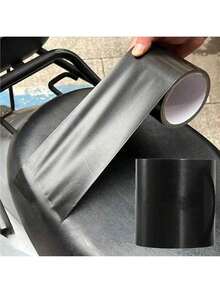 1卷黑色编织布胶带，高粘性皮革修补贴，防水防刮，适用于沙发、家具、汽车座椅、船用座椅、椅子、室内装饰等。