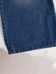 Genkimix Kids 两件套少女秋季新款套装，韩版黑白条纹针织开衫外套，阔腿牛仔裤，时尚休闲街头风套装 - 彩色 - 查看 5