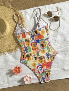 Swim Vcay Women's One-Piece Tropical Vacation Swimsuit